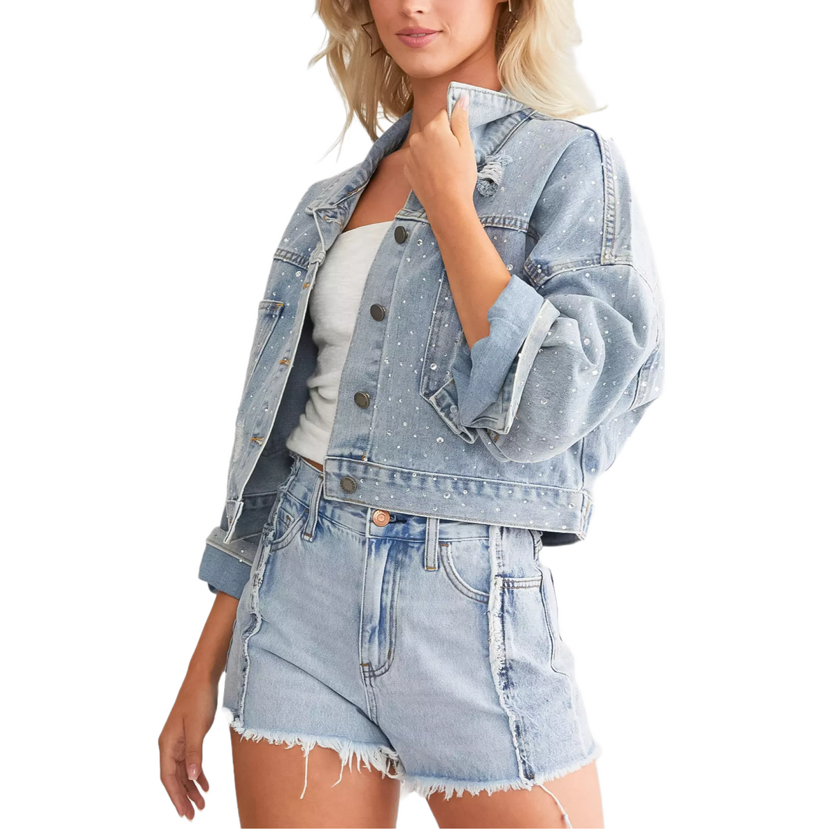 Veveret Ladies Rhinestone Denim Jacket VJ71531 – Wild West Boot Store