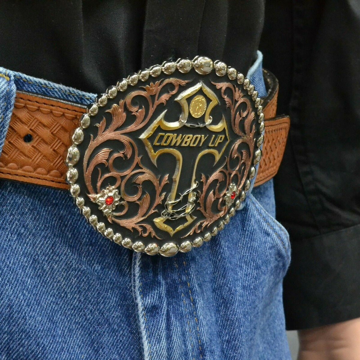 Cowboy up belt clearance buckle