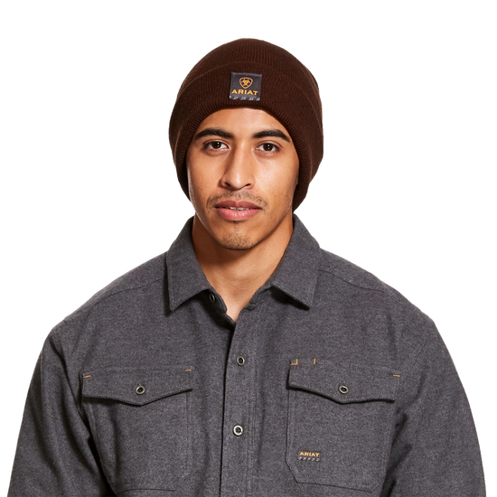 AriatÂ® Men's Rebar Work Brown Insulated Watch Cap Beanie 10027795 (Brown)