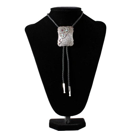 Double S Floral Stone Western Bolo Tie 22402