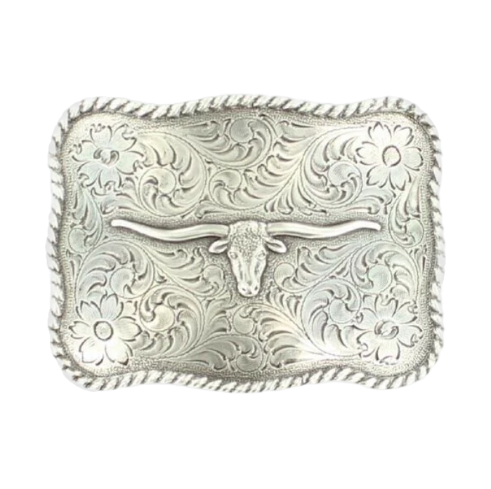 Nocona Mens Longhorn Rectangle Belt Buckle 37228