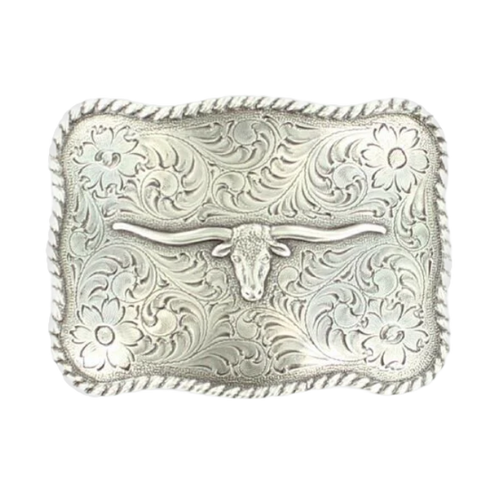 Nocona Mens Longhorn Rectangle Belt Buckle 37228