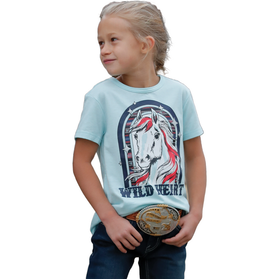 Cinch Girls Short Sleeve Light Blue T-Shirt CTK8910002