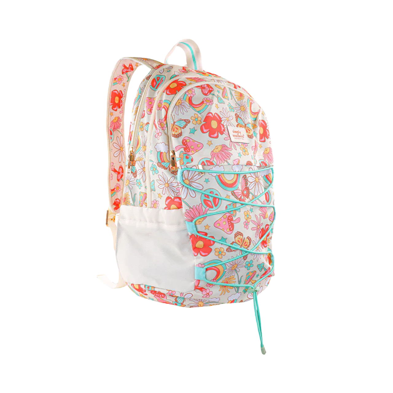 Simply Southern Floral Graphic White & Pink Backpack 0224-BAG-SCHL-BKPK-PEACE