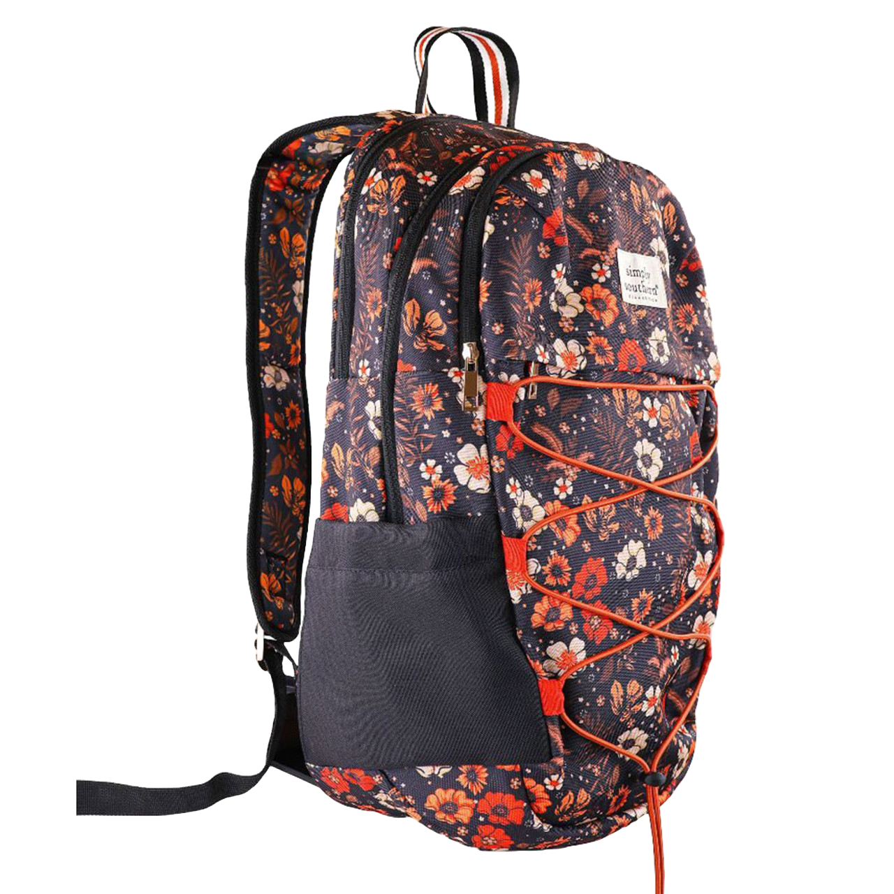 Simply Southern Floral Graphic Navy Backpack 0224-BAG-SCHL-BKPK-VNTG