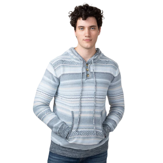 Simply Southern Men's Striped Fog Grey Hoodie Sweater 0224-MN-HD-SWTR-FOG