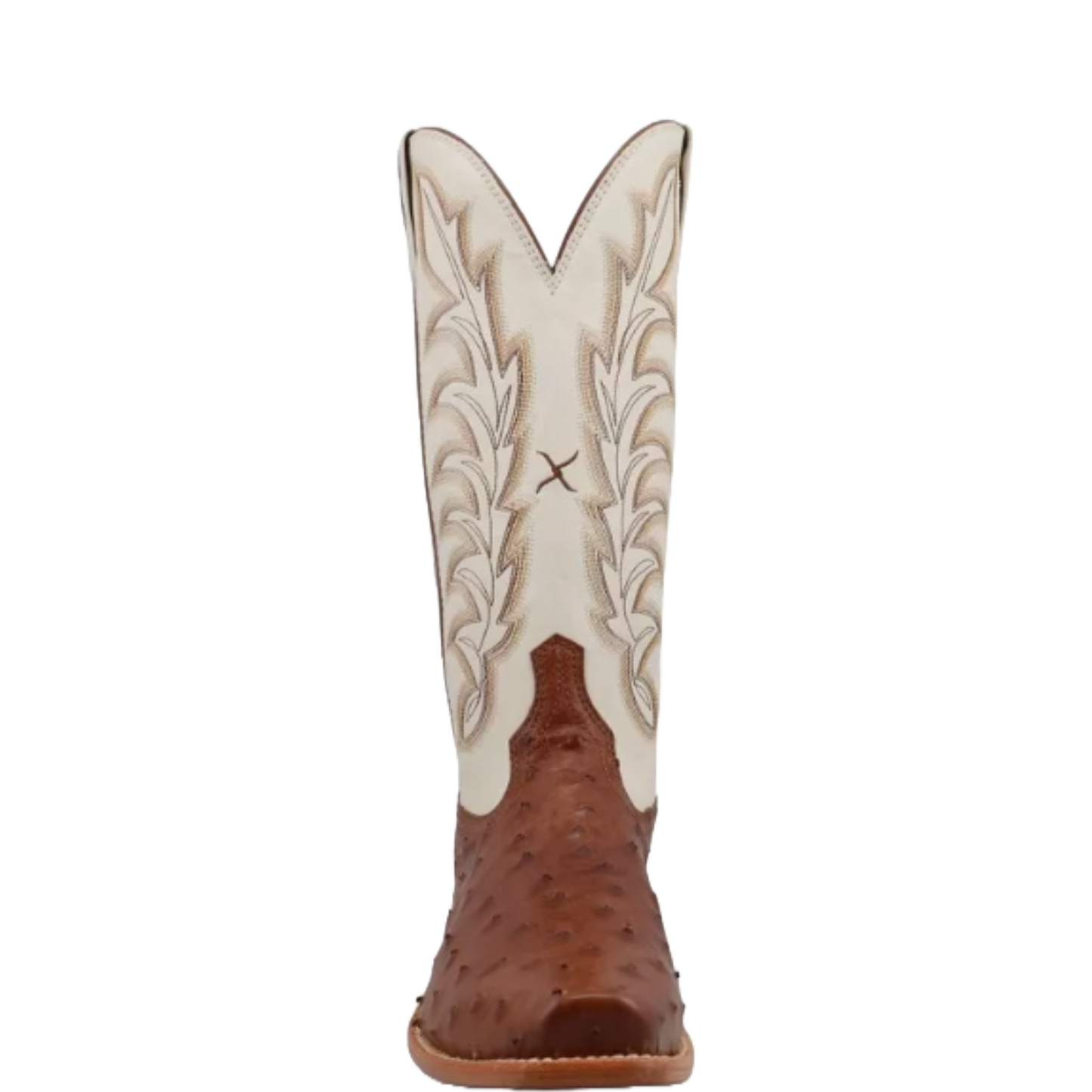 Twisted X Ladies Reserve Chesnut Ostrich White Western Boots WXPL002