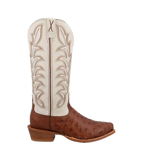 Twisted X Ladies Reserve Chesnut Ostrich White Western Boots WXPL002