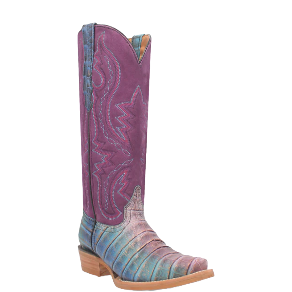 Dingo Ladies Caterina Caiman Leather Purple Western Boot DI209-PU