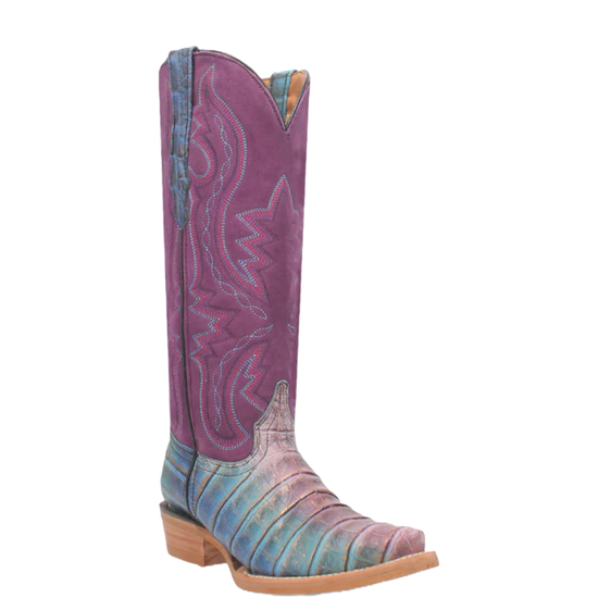 Dingo Ladies Caterina Caiman Leather Purple Western Boot DI209-PU