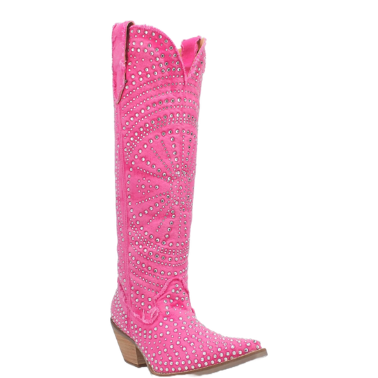 Dingo Ladies Honkytonk Honey Pink Denim Boots DI162-PK