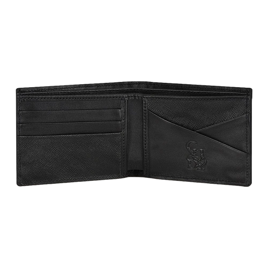 Cuadra Men's Atlantic Black Caman Stitched Wallet DU546