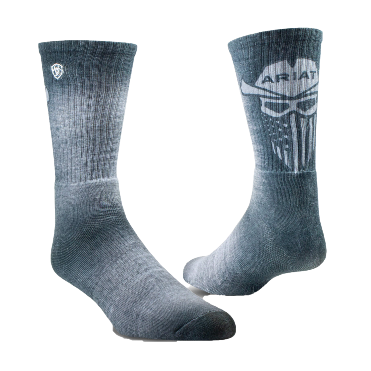 Ariat® Men's Incognito Graphic Crew Teal & Grey Work Socks 10039128