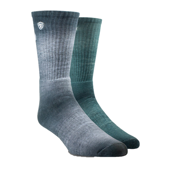 Ariat® Men's Incognito Graphic Crew Teal & Grey Work Socks 10039128