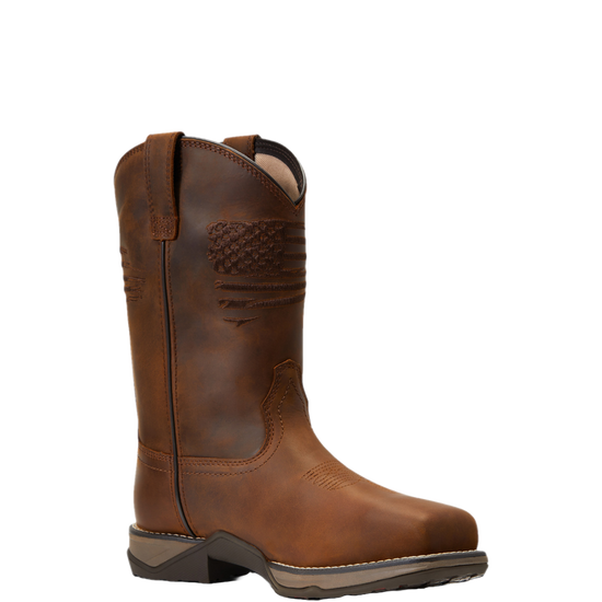 Ariat Ladies Anthem Patriot H20 Distressed Brown Work Boots 10040433