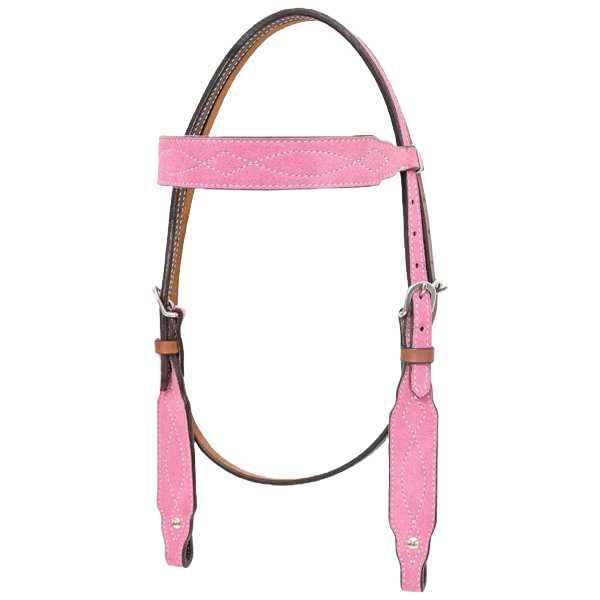 Circle Y Marfa Lights Pink Suede Browband Headstall