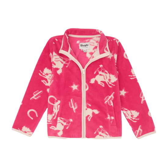 Wrangler Youth Girl's Icons Pink Fleece Full Zip Jacket 112355922