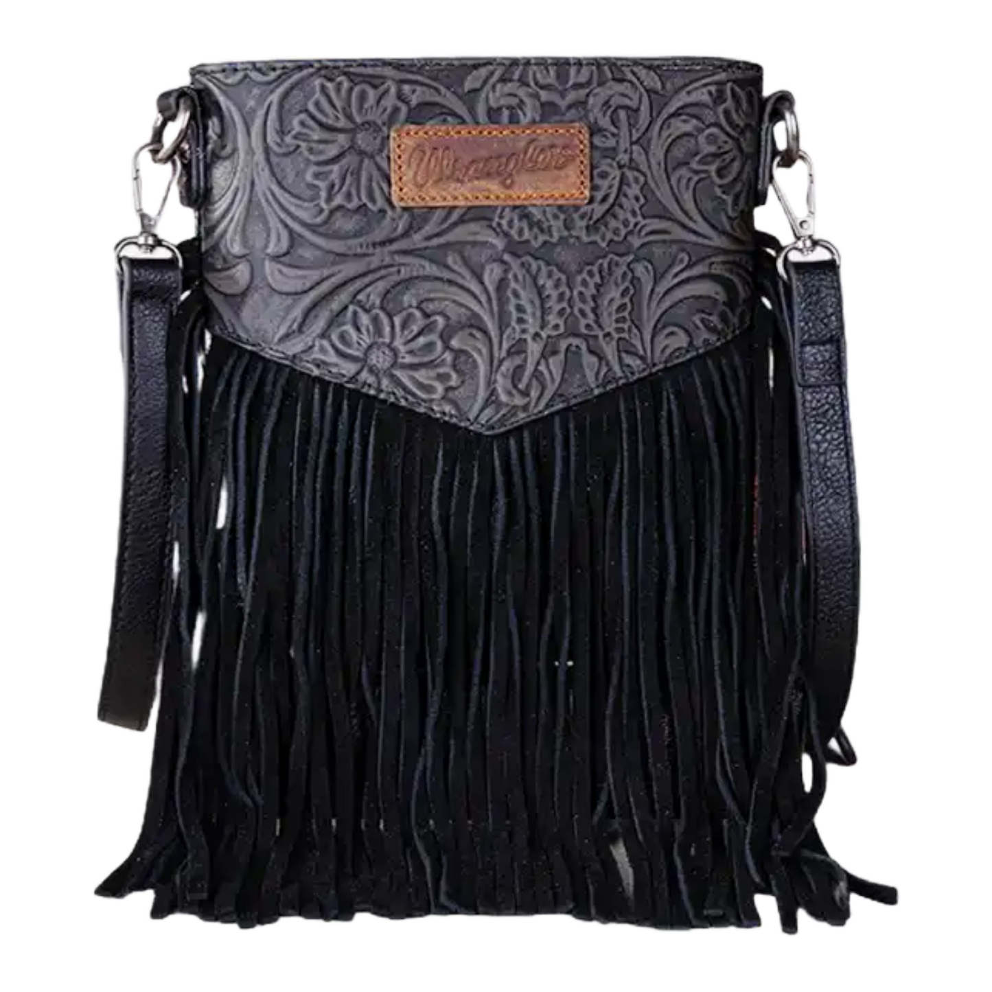 Wrangler Ladies Vintage Floral Embossed Black Crossbody Bag WG63-G8360ABK