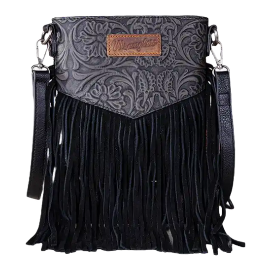 Wrangler Ladies Vintage Floral Embossed Black Crossbody Bag WG63-G8360ABK