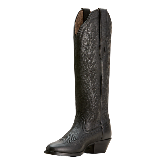 Ariat Ladies 16in Heritage R Toe StretchFit Black Deertan Boots 10053784