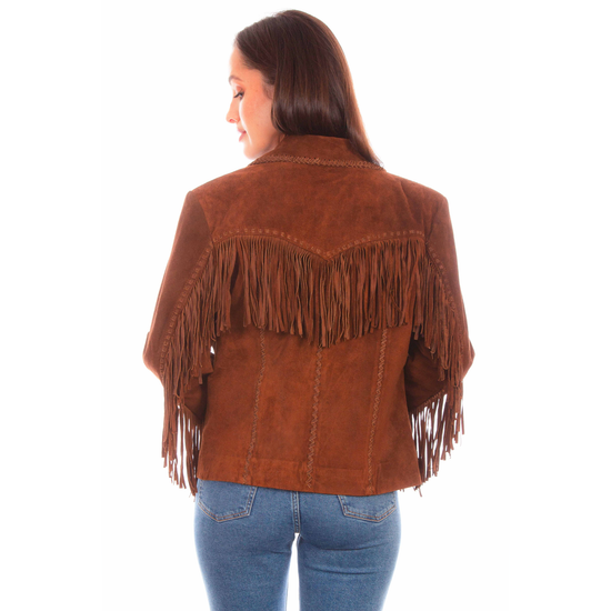 Scully Ladies Fringed Suede Cafe Brown Western Jacket L1080-125