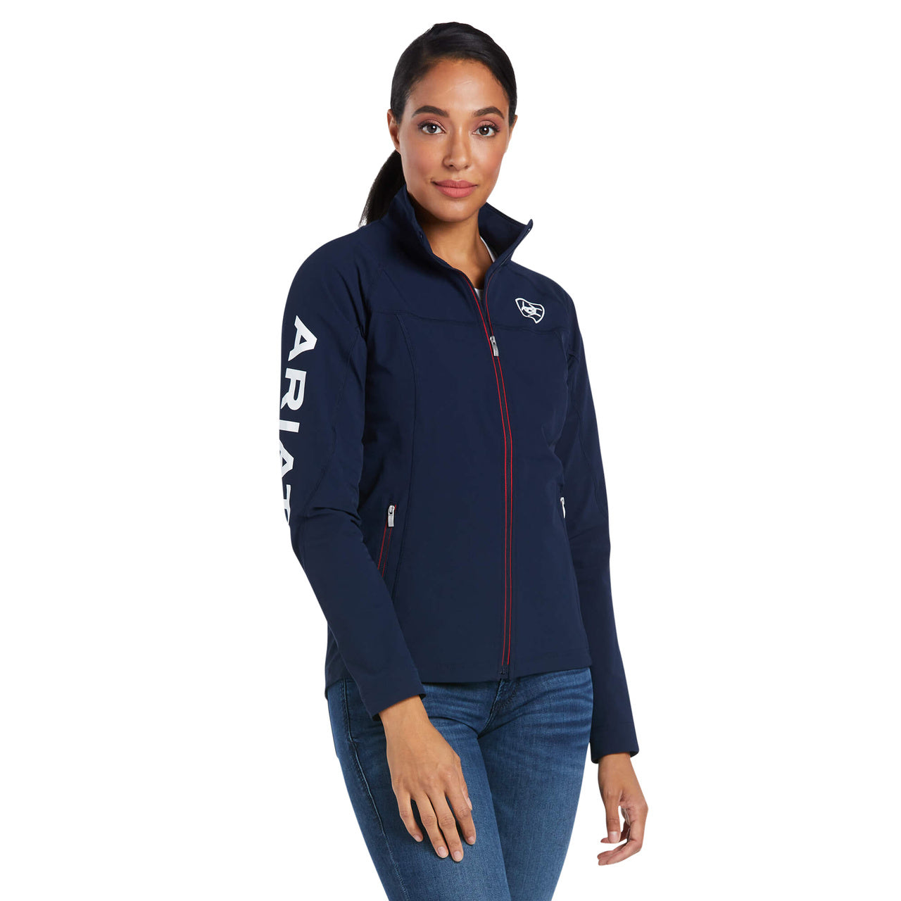 Ariat® Ladies Agile 2.0 Team Navy & Red Softshell Jacket 10030423