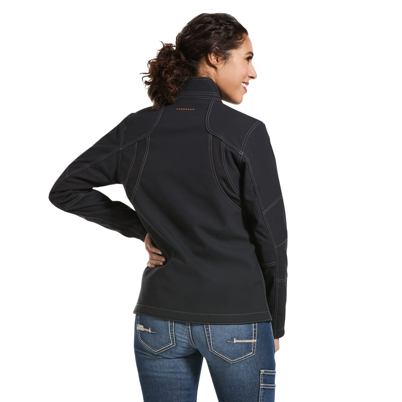 Ariat® Ladies Rebar Stretch Canvas Black Softshell Jacket 10032915