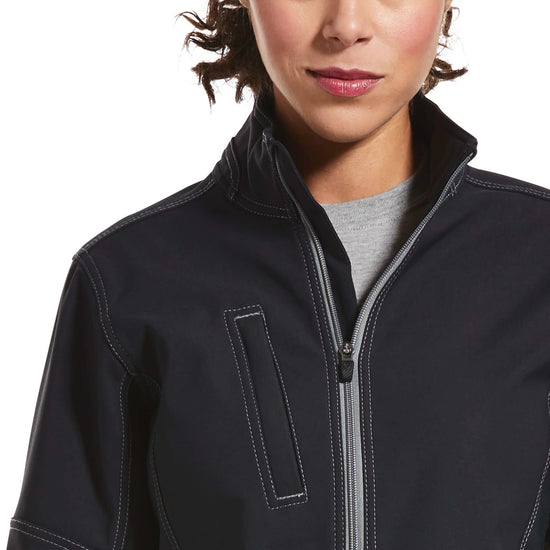 Ariat® Ladies Rebar Stretch Canvas Black Softshell Jacket 10032915