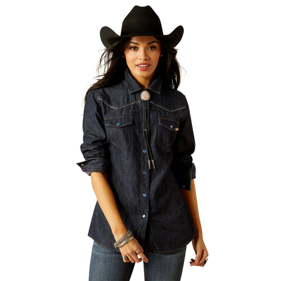 Ariat Ladies Farriday Rinse Denim Snap Button Shirt 10051882