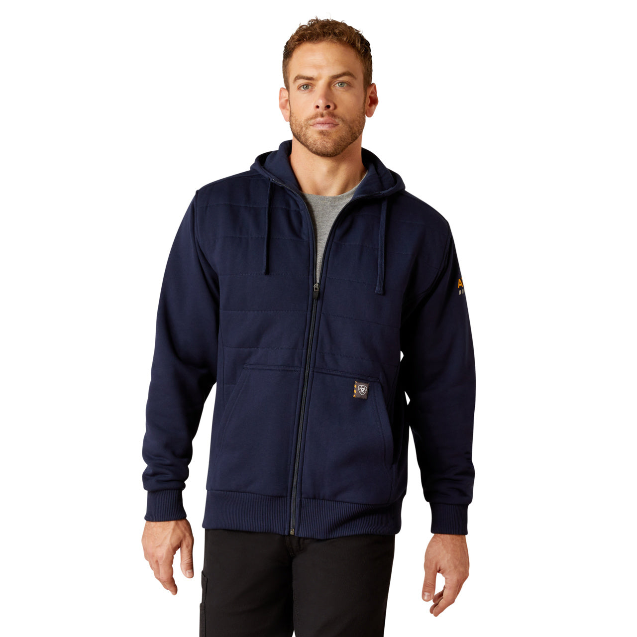 Ariat Men's Rebar All-Weather Insulated Navy Full Zip Hoodie 10053058