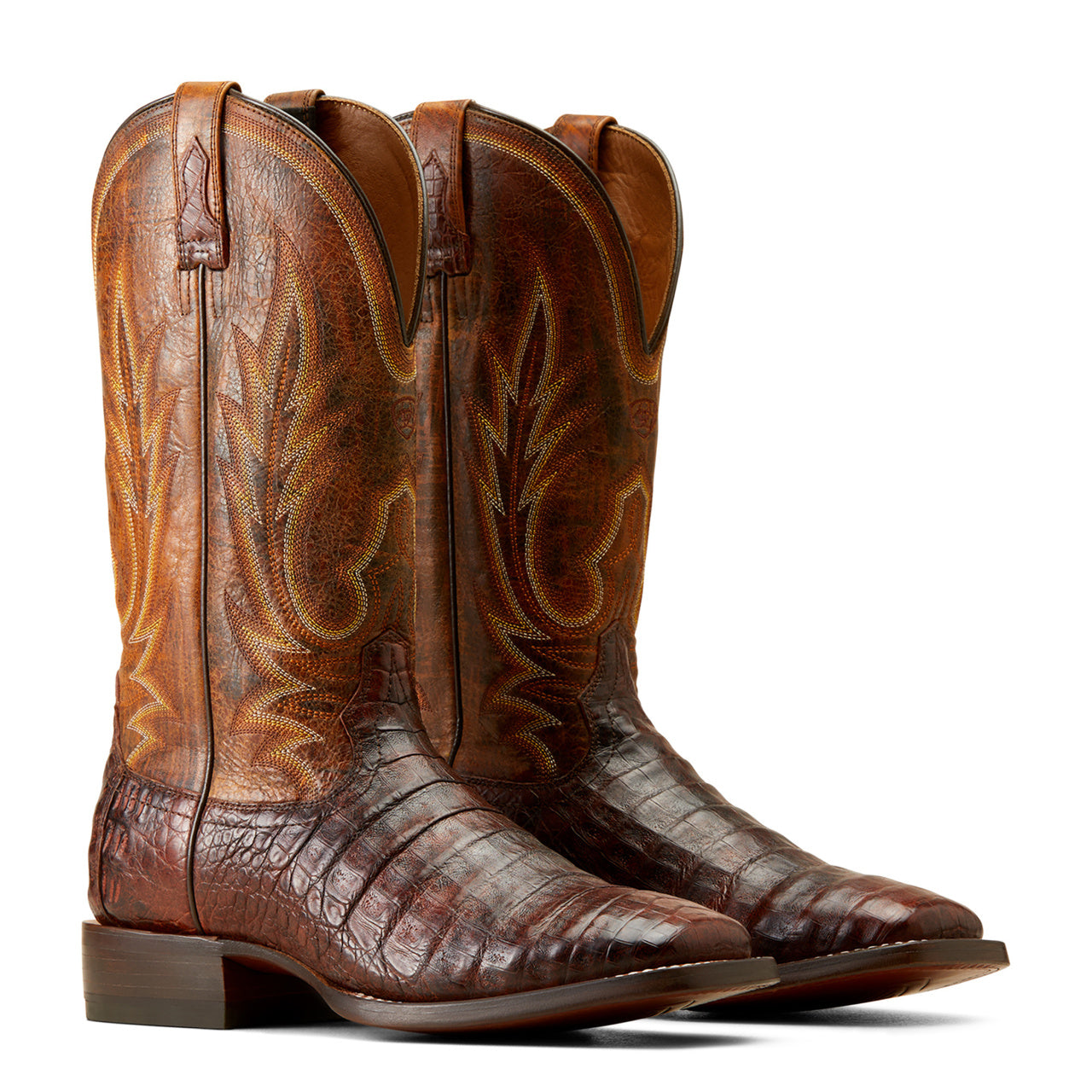 Ariat Men's Gunslinger Dark Amber Caiman Belly Western Boots 10042477