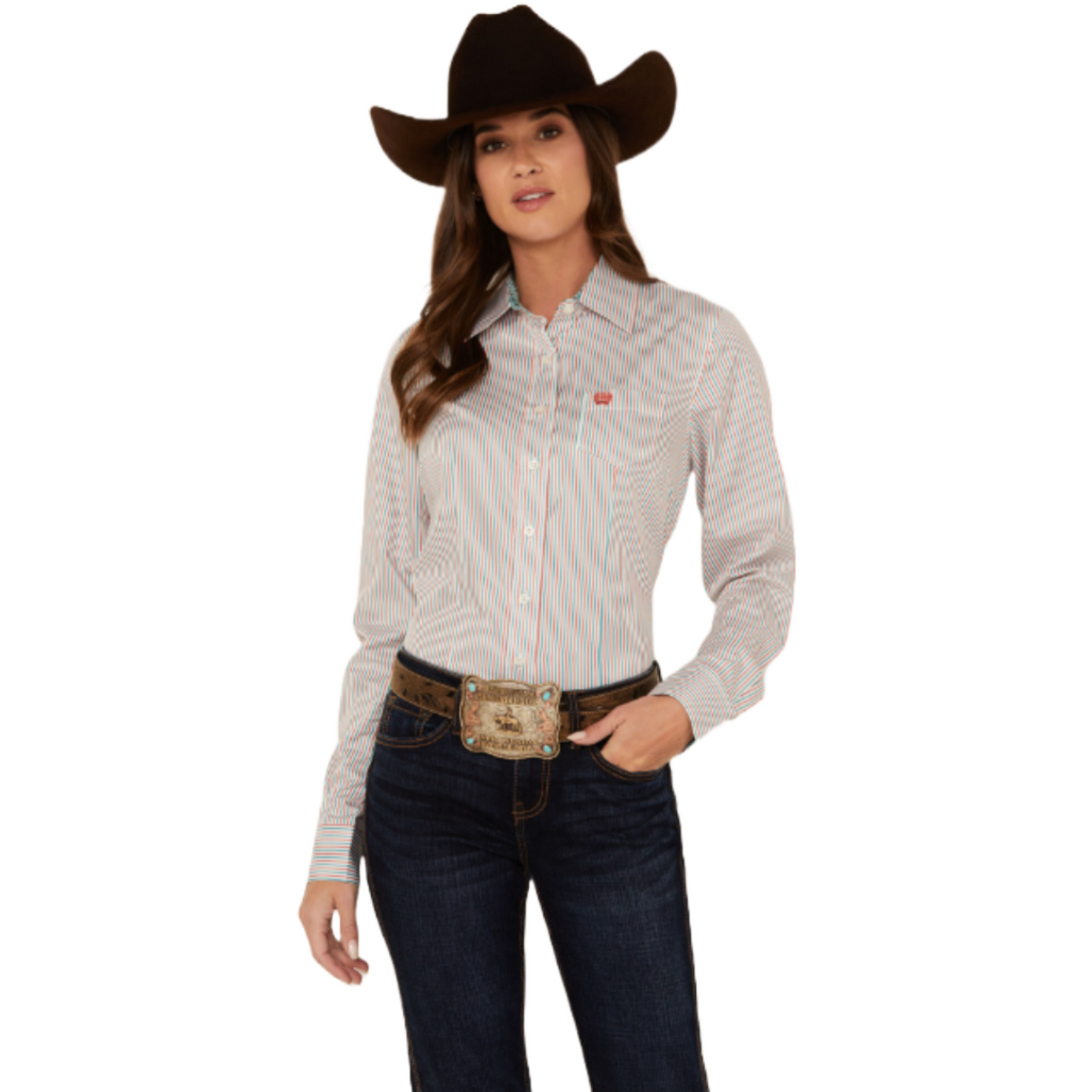 Cinch Ladies Multi Color Striped Long Sleeve Shirt MSW9164221