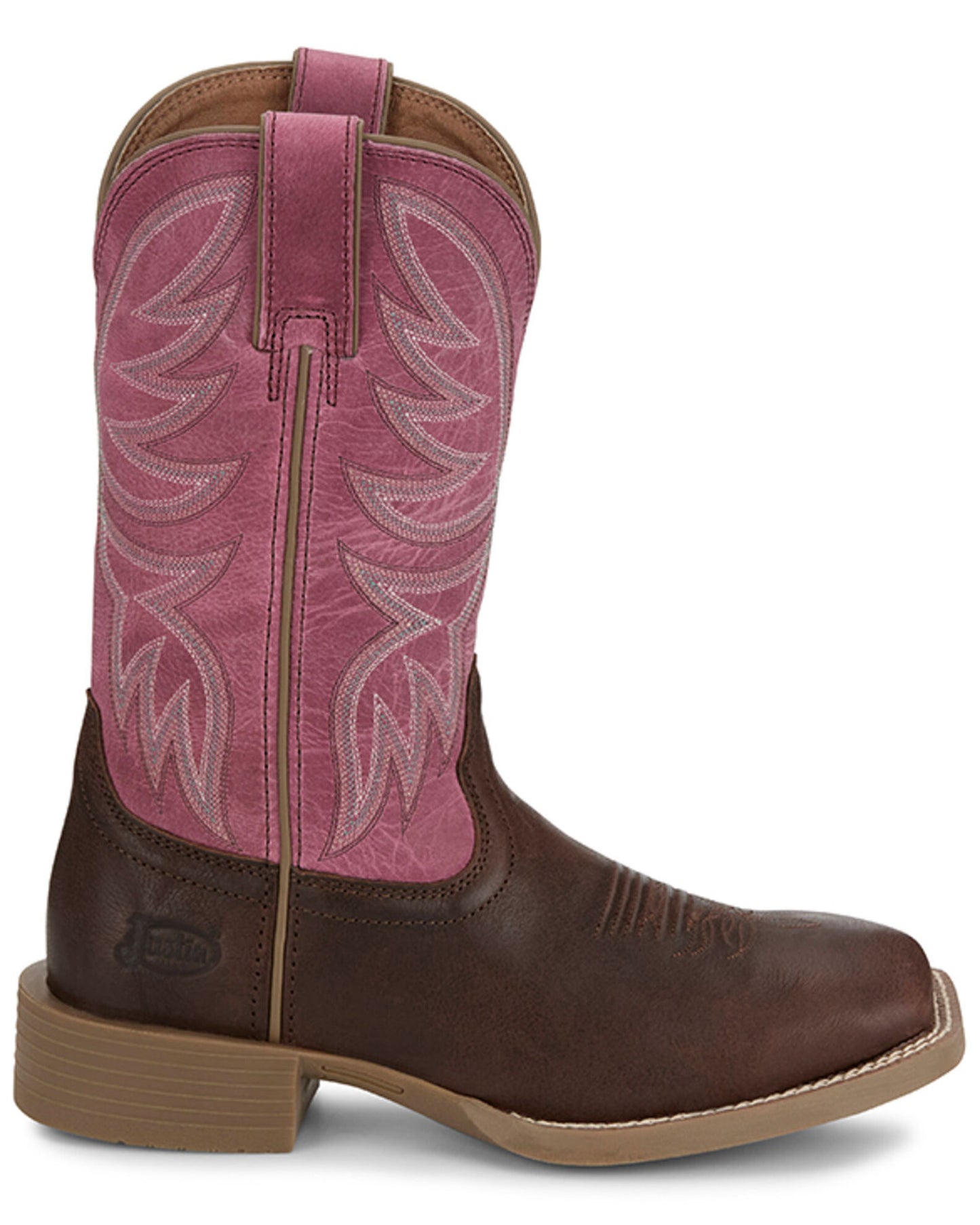 Justin Ladies Demeter Rose Pink & Brown Western Boot SE2804