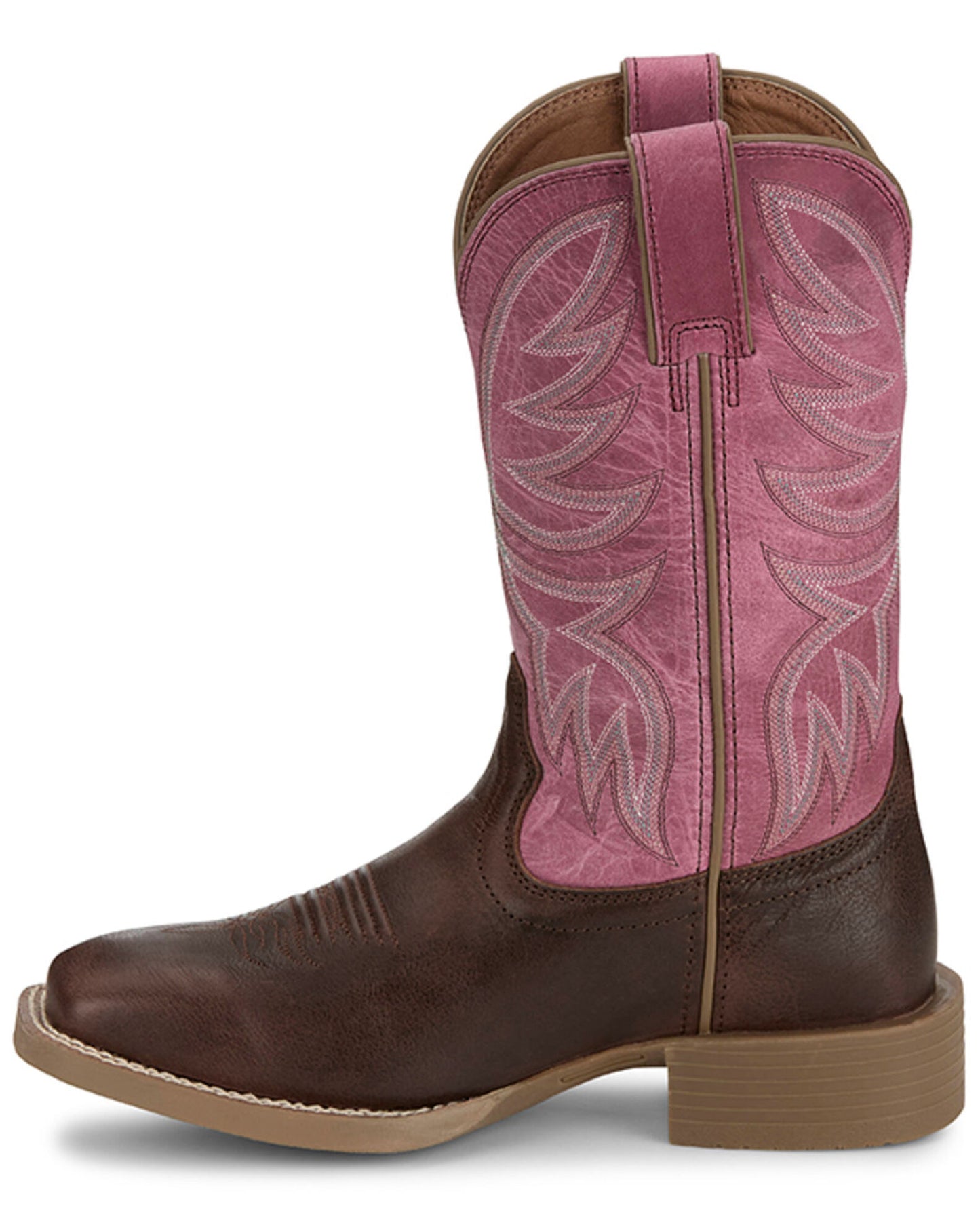 Justin Ladies Demeter Rose Pink & Brown Western Boot SE2804