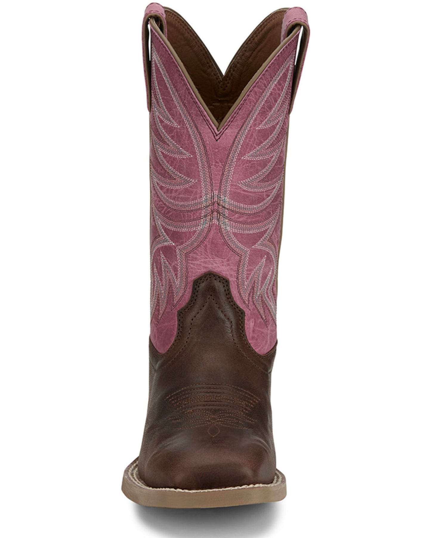 Justin Ladies Demeter Rose Pink & Brown Western Boot SE2804