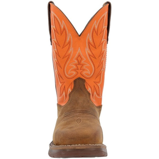 Durango Men's Workin' Rebel™ Waterproof with InsulKul™ Brown & Orange Work Boot DDB0497