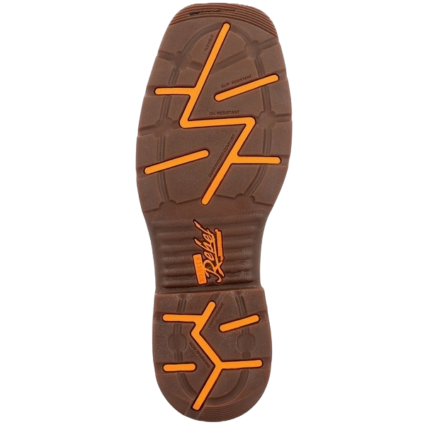 Durango Men's Workin' Rebel™ Waterproof with InsulKul™ Brown & Orange Work Boot DDB0497