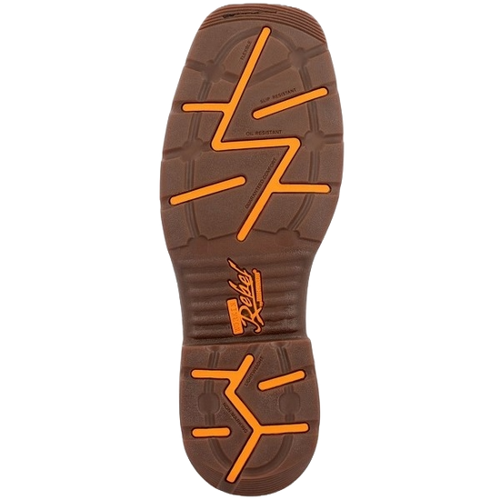 Durango Men's Workin' Rebel™ Waterproof with InsulKul™ Brown & Orange Work Boot DDB0497