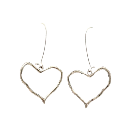 Blazin Roxx Ladies Silver Heart Earrings 30465