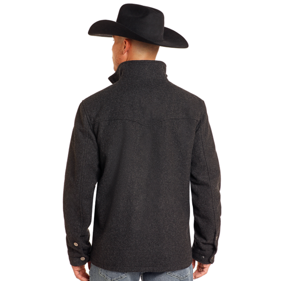 Powder River Outfitters Men's Heather Black Wool Coat DM92C04052