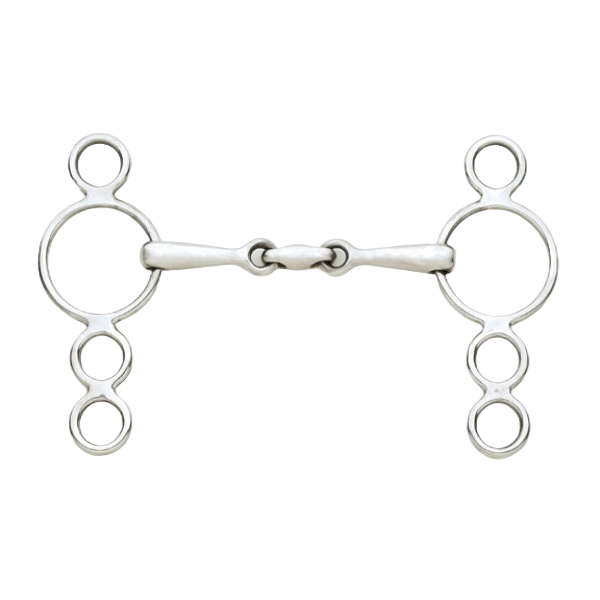 Centaur Stainless Steel Small Cheek 3-Ring Gag with Centaur Peanut 5"