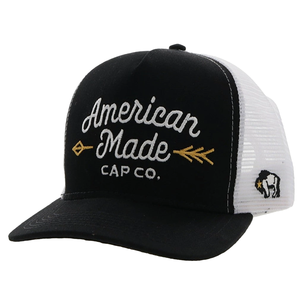 Hooey® Men's American Made Black & White Trucker Cap 9730T-BKWH