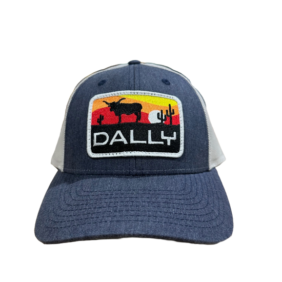 Dally Up Men's Longhorn Sunset Navy Heather & Light Grey Cap DALLY-805