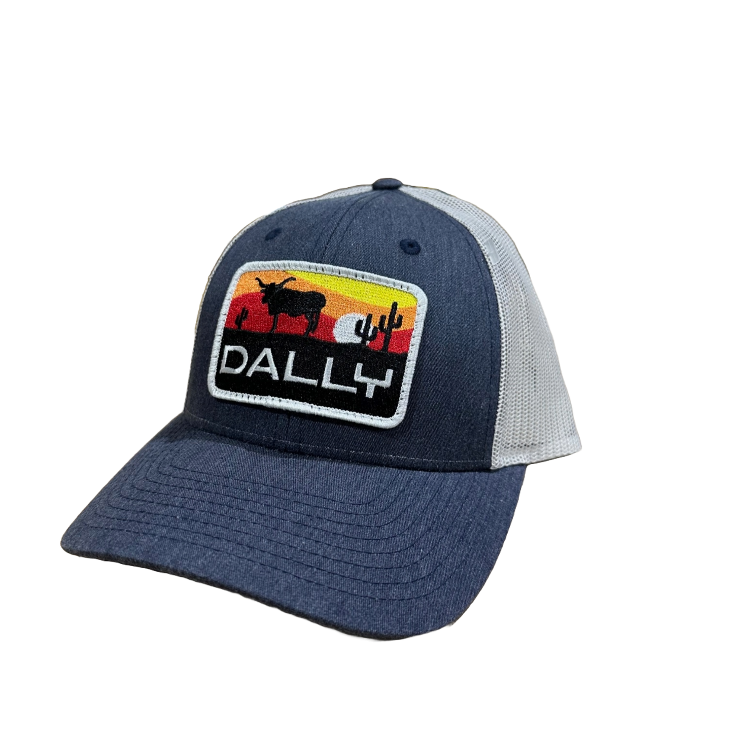 Dally Up Men's Longhorn Sunset Navy Heather & Light Grey Cap DALLY-805