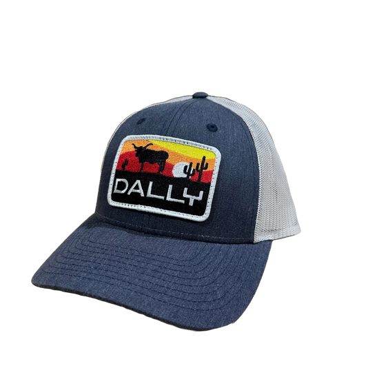 Dally Up Men's Longhorn Sunset Navy Heather & Light Grey Cap DALLY-805