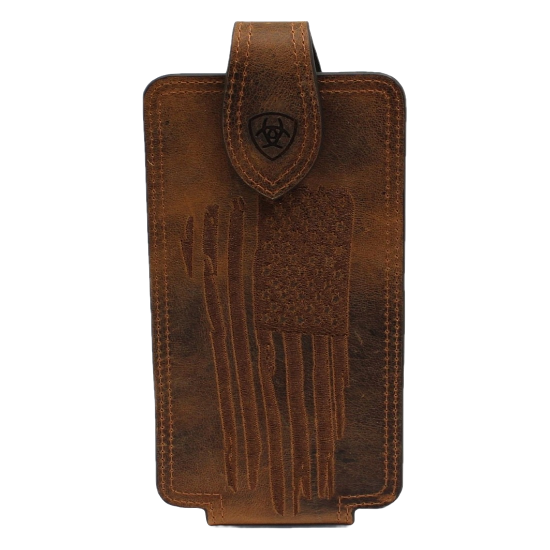 Ariat® Men's American Flag Distressed Brown Phone Clip A0603002