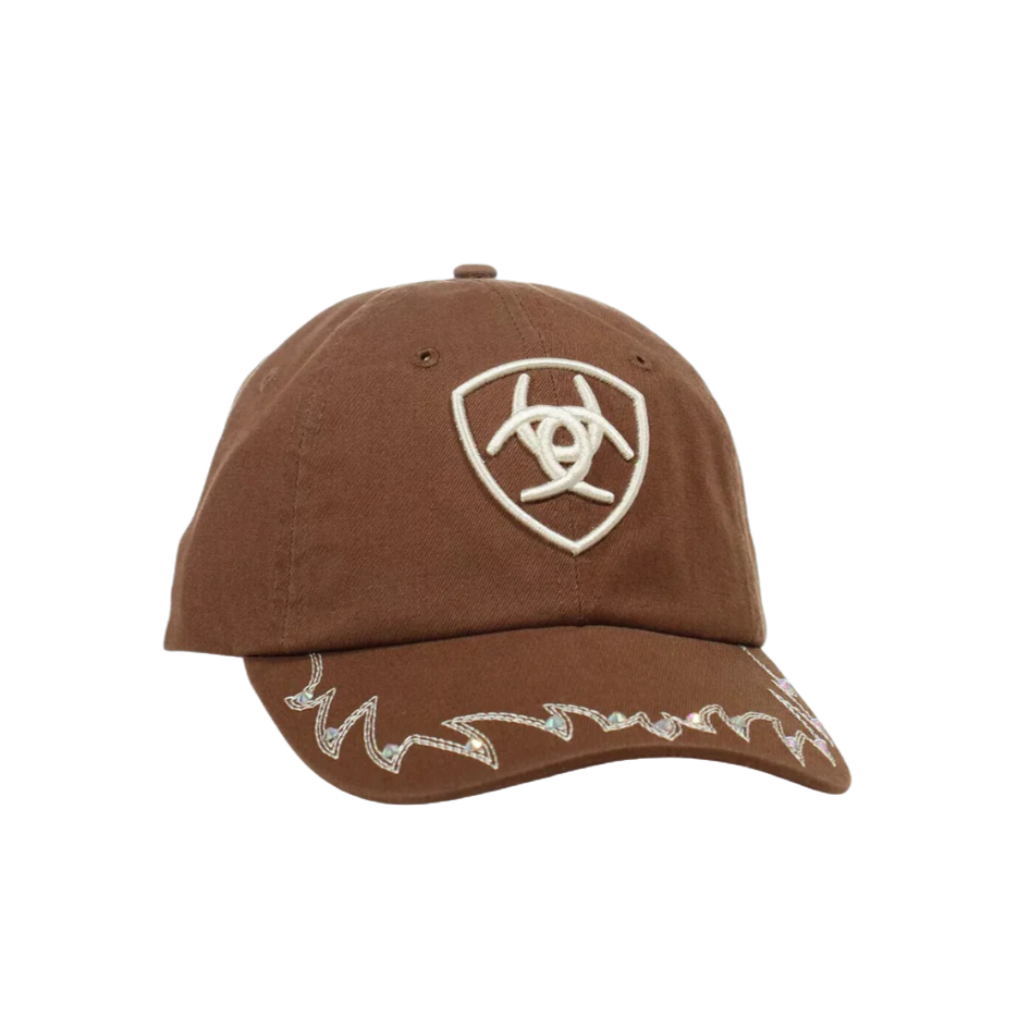 Ariat Ladies Embroidered Crystalized Brown Baseball Cap A300063302