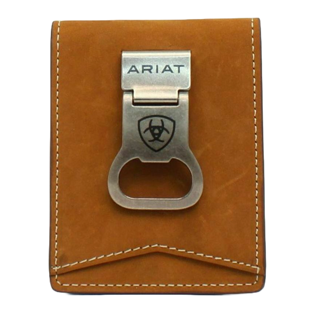 Ariat® Men's Western Contrast Stitching Bi-Fold Wallet With Money Clip A3543344