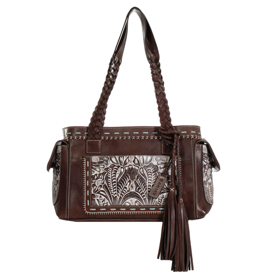 Ariat Ladies Rori Tooled Dark Brown Satchel Handbag A770011534