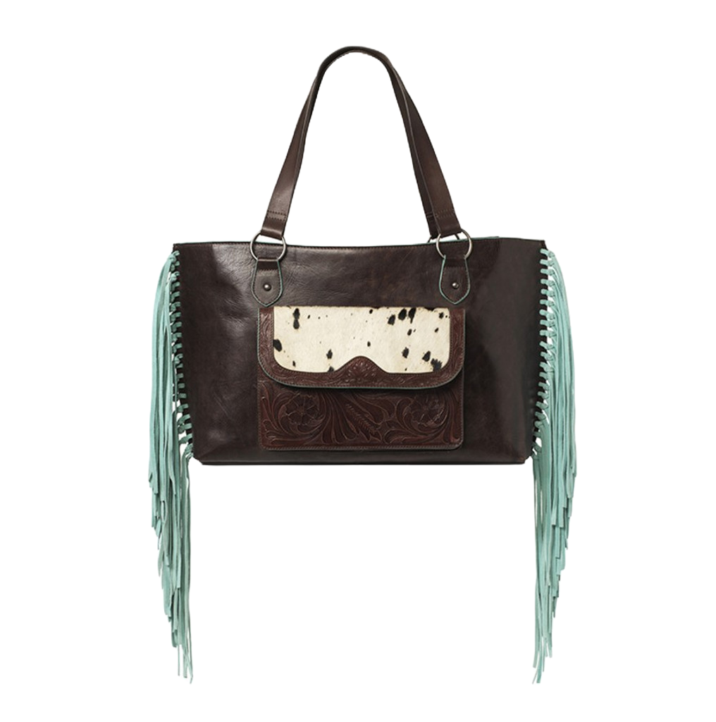 Ariat Ladies Willa Brown & Turquoise Leather Fringe Tote A770012702